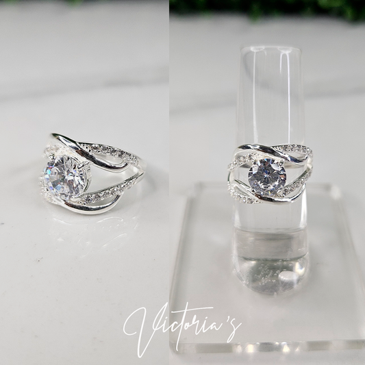 ANILLO ASSCHER DOBLE HILERA