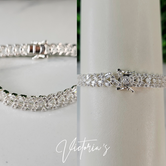 BRAZALETE DE TEENIS TRILLON Y BAGUETTE