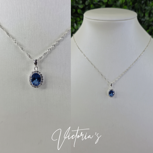 CADENA OVAL AZUL