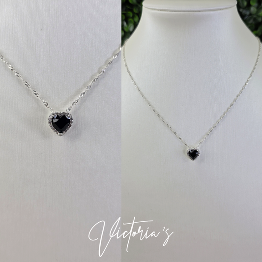 CADENA CORAZÓN NEGRO