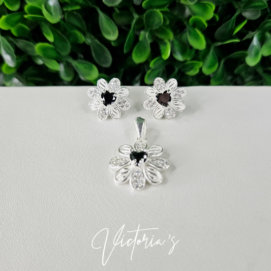CONJUNTO CORAZON FLOR TEXTURIZADO